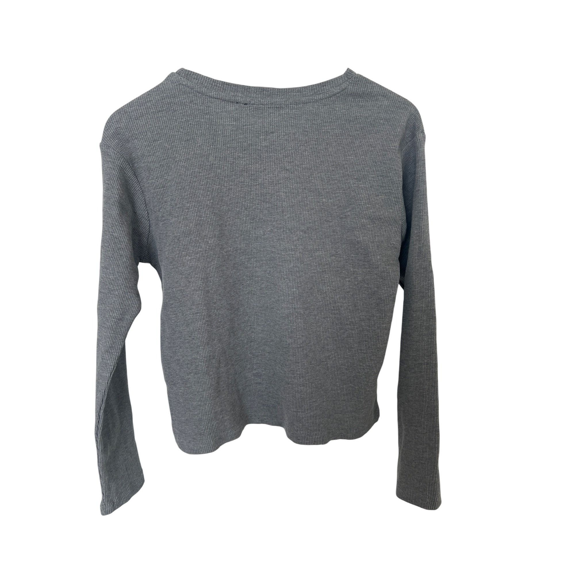 Nordstrom RDI Heather Gray Thermal Long Sleeve Top Size S / US 4 / IT 40 - 4 Thumbnail