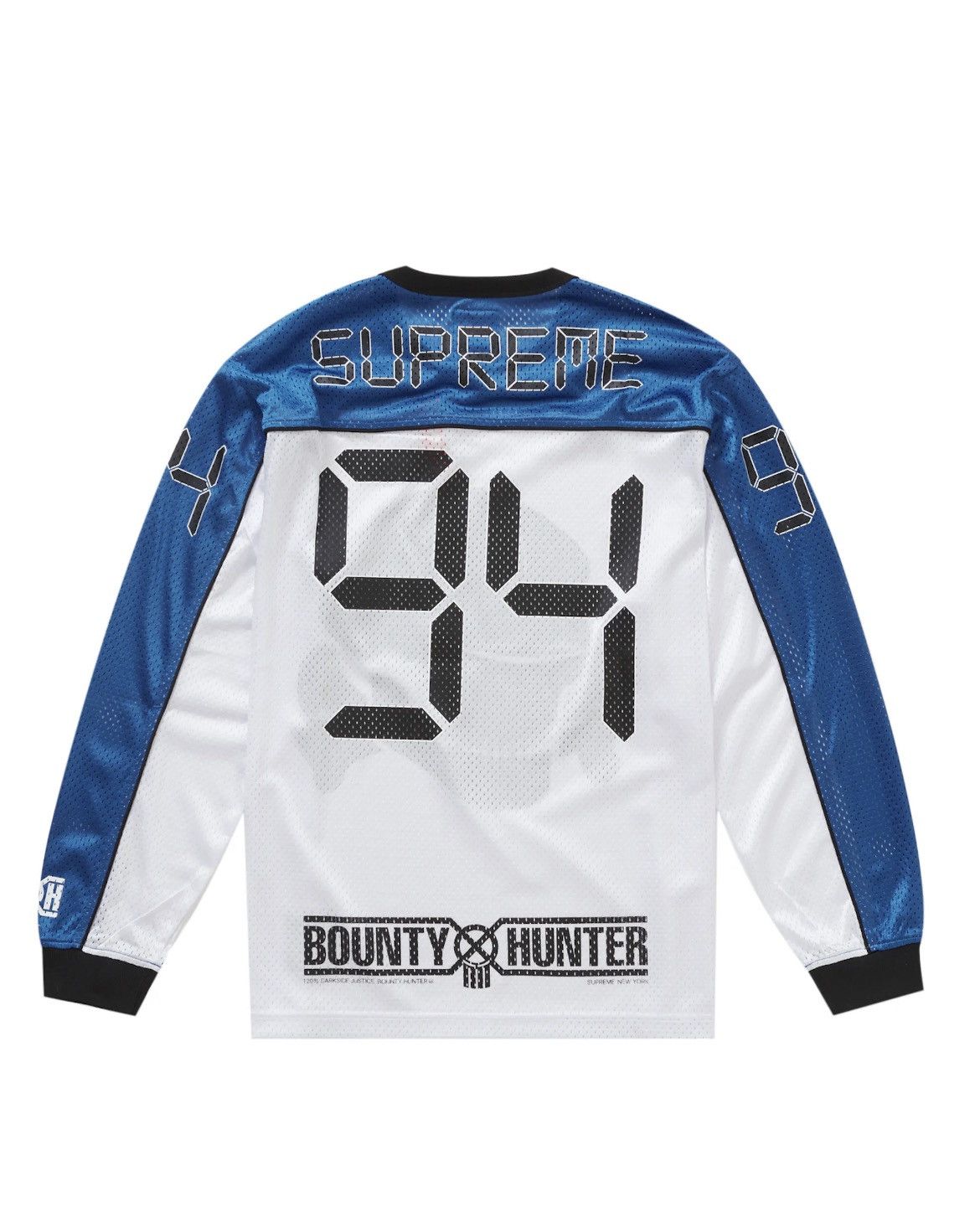 Bounty Hunter × Supreme Supreme Bounty Hunter White Royal Blue Mesh Moto Jersey FW23 Size US M / EU 48-50 / 2 - 2 Thumbnail