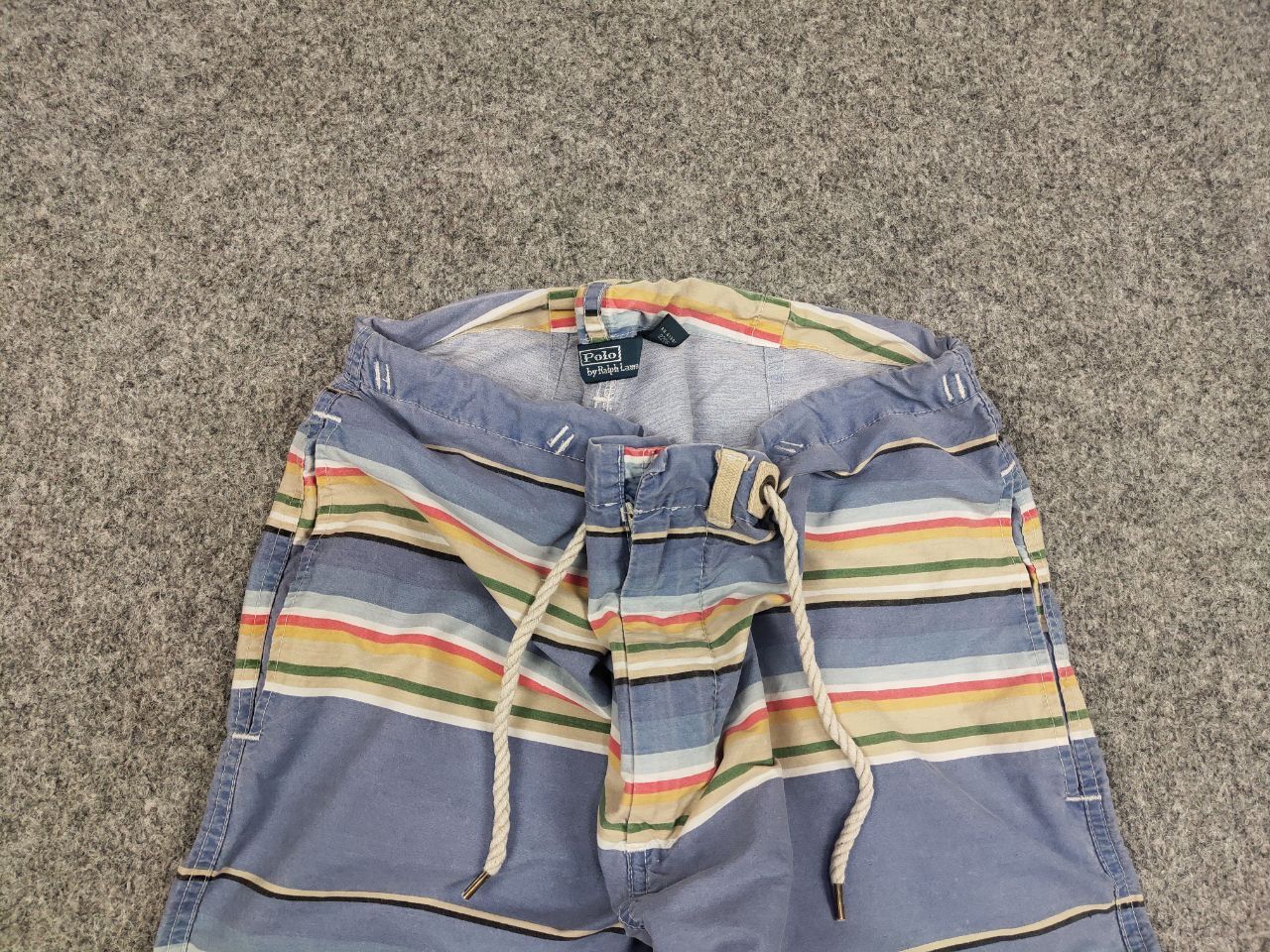 Polo Ralph Lauren Vintage 90's Polo Ralph Lauren Canvas Blue Striped Shorts Size US 36 / EU 52 - 6 Thumbnail
