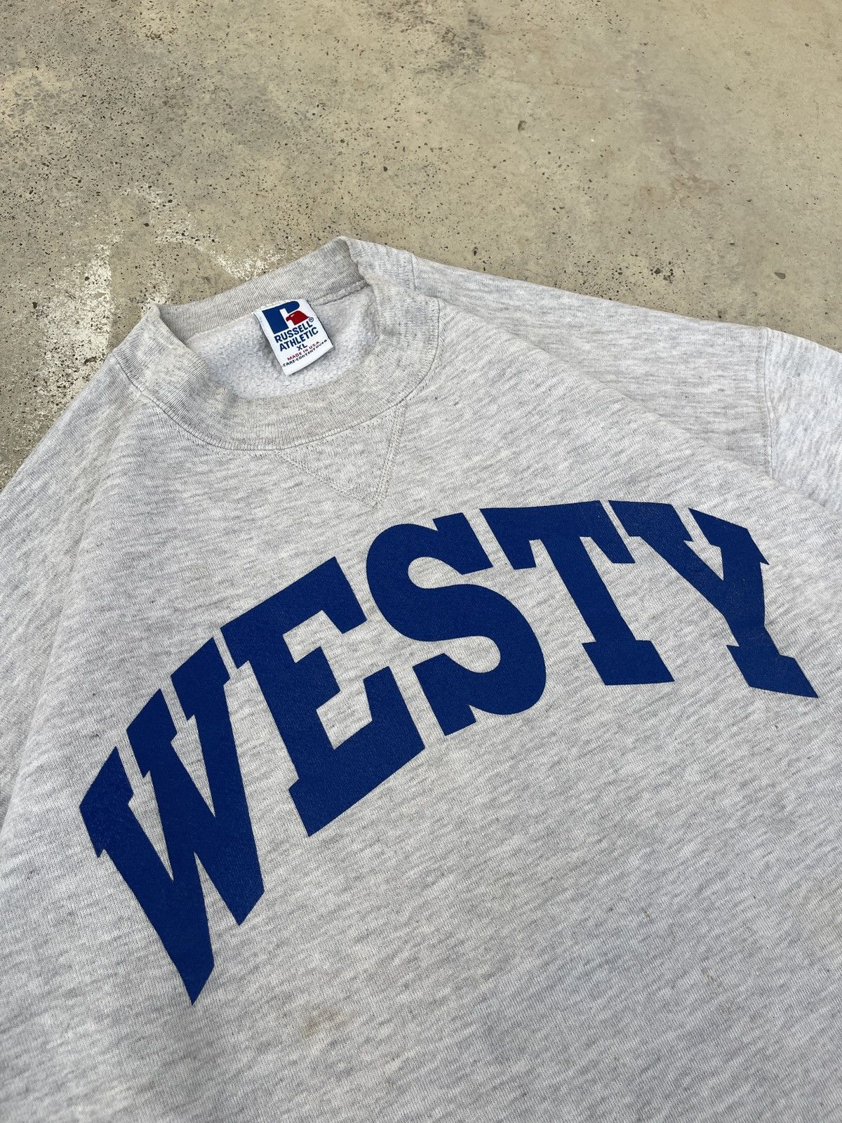 Russell Athletic × Vintage Vintage Russell Athletic Westy Grey Sweatshirt Size US L / EU 52-54 / 3 - 7 Thumbnail