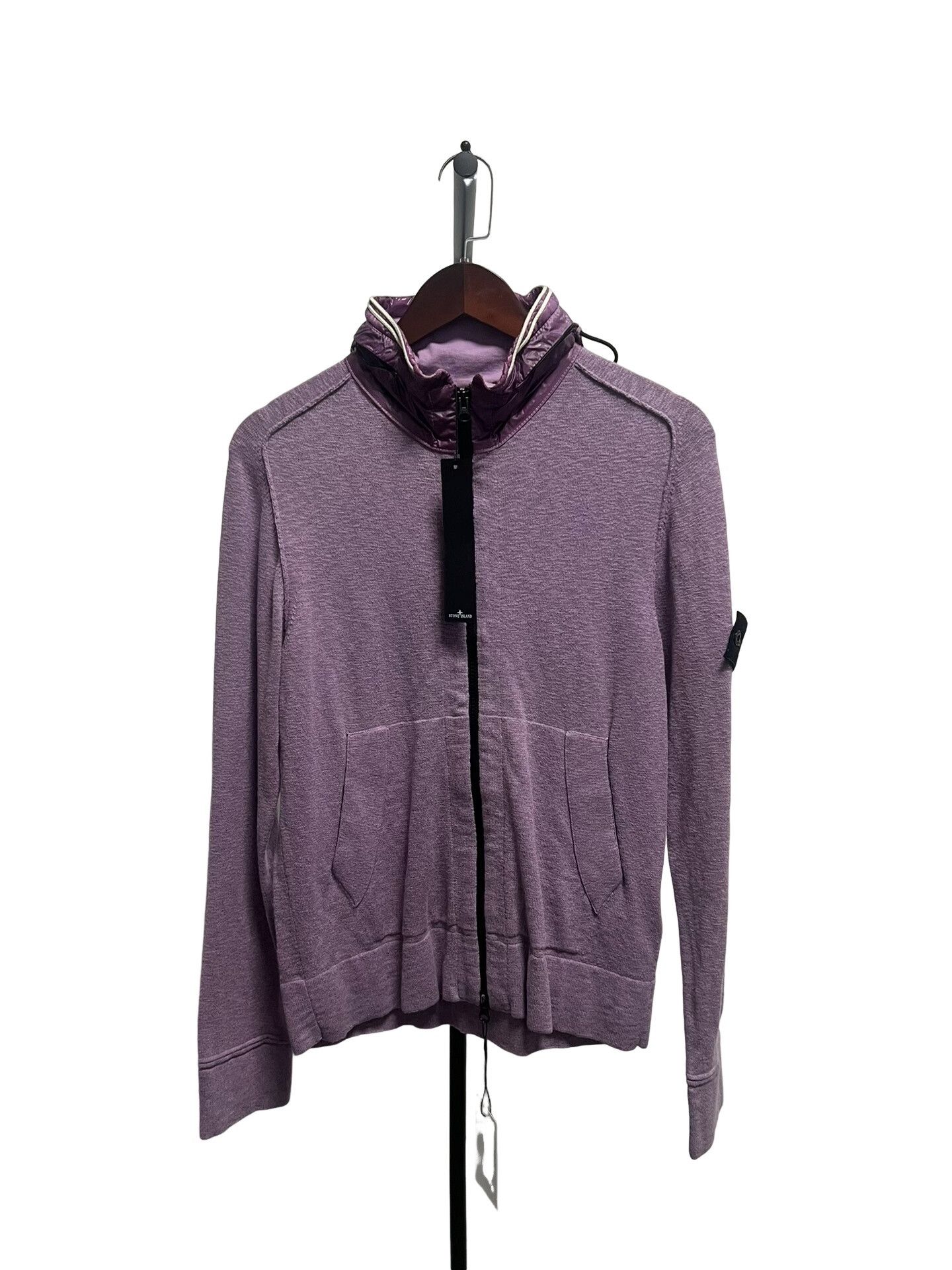 Stone Island Stone Island Nylon Trimmed Zip Hoodie Purple S Size US S / EU 44-46 / 1 - 1 Thumbnail