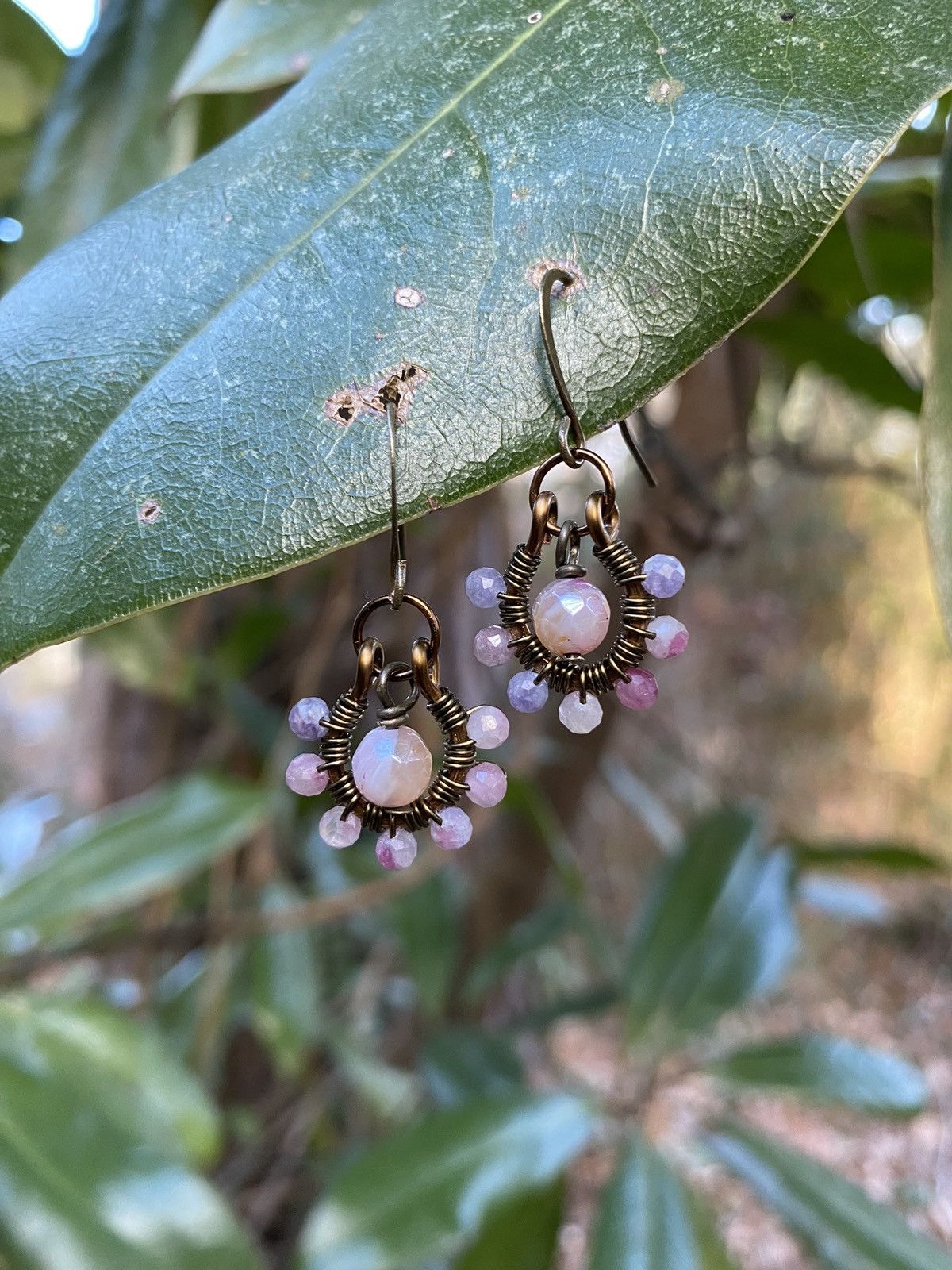 Handmade Plum Tourmaline Hoops Size ONE SIZE - 3 Thumbnail