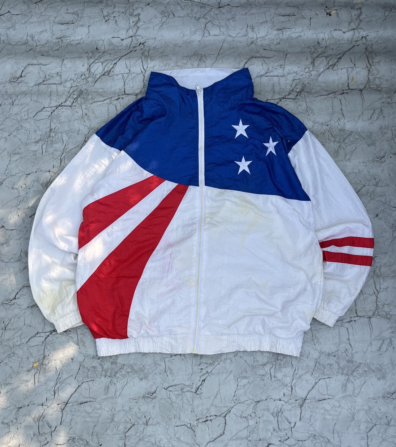 80s Vintage USA 2B Active Colorblock Windbreaker