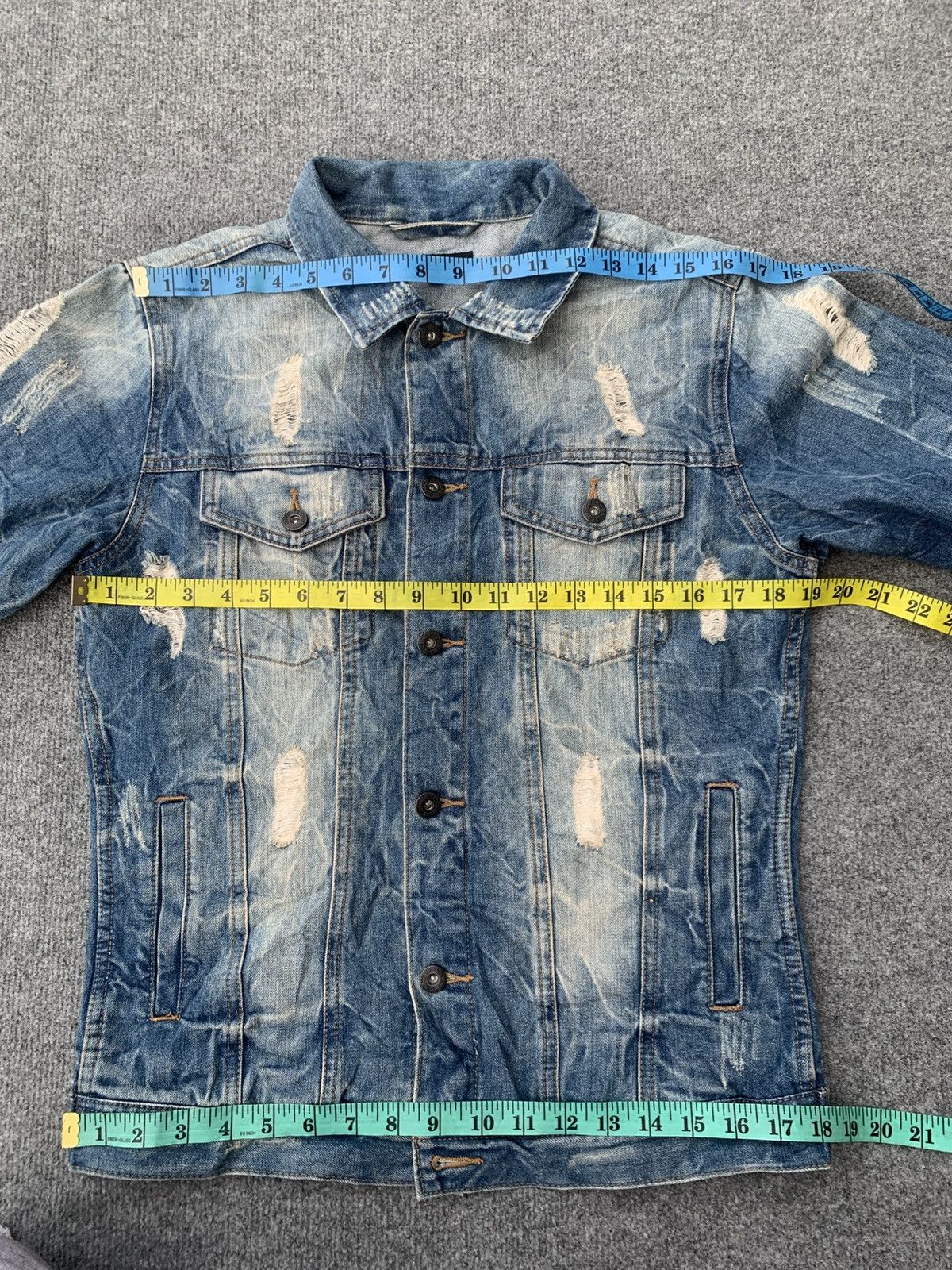 Japanese Brand Distressed Full Glow denim jacket. Size US L / EU 52-54 / 3 - 8 Thumbnail