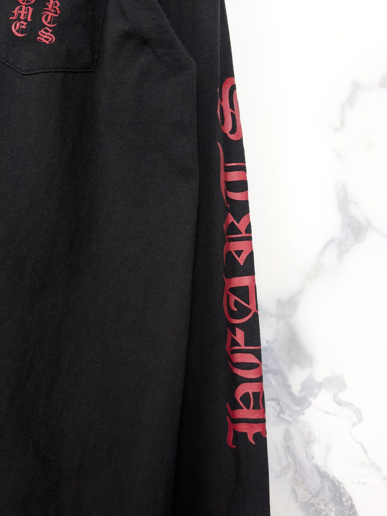 Chrome Hearts Chrome Hearts Vintage Red Spellout Sleeve Longsleeve Tshirt Size US XL / EU 56 / 4 - 4 Thumbnail