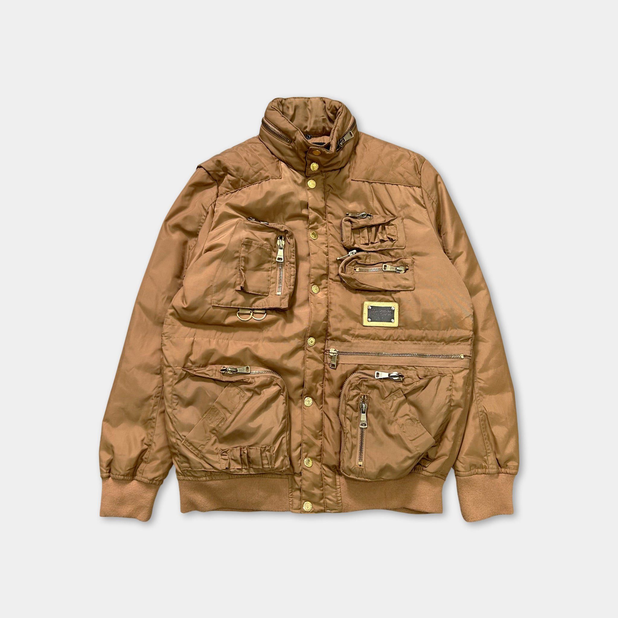Dolce & Gabbana Dolce & Gabbana 2010s Brown Cargo Nylon Jacket Size US XL / EU 56 / 4 - 1 Thumbnail