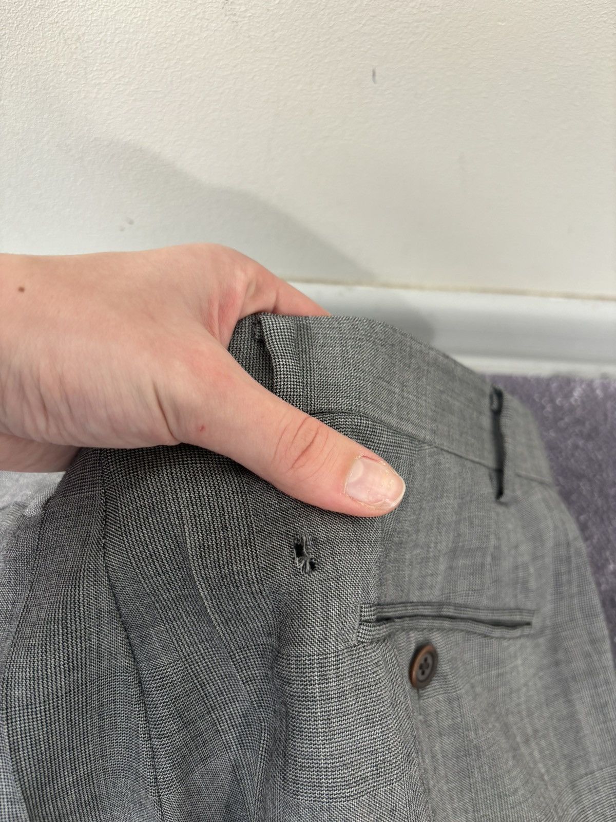Suitsupply Suitsupply Lazio Men’s Glen Check Gray Wool Dress Pants Size US 32 / EU 48 - 16 Thumbnail