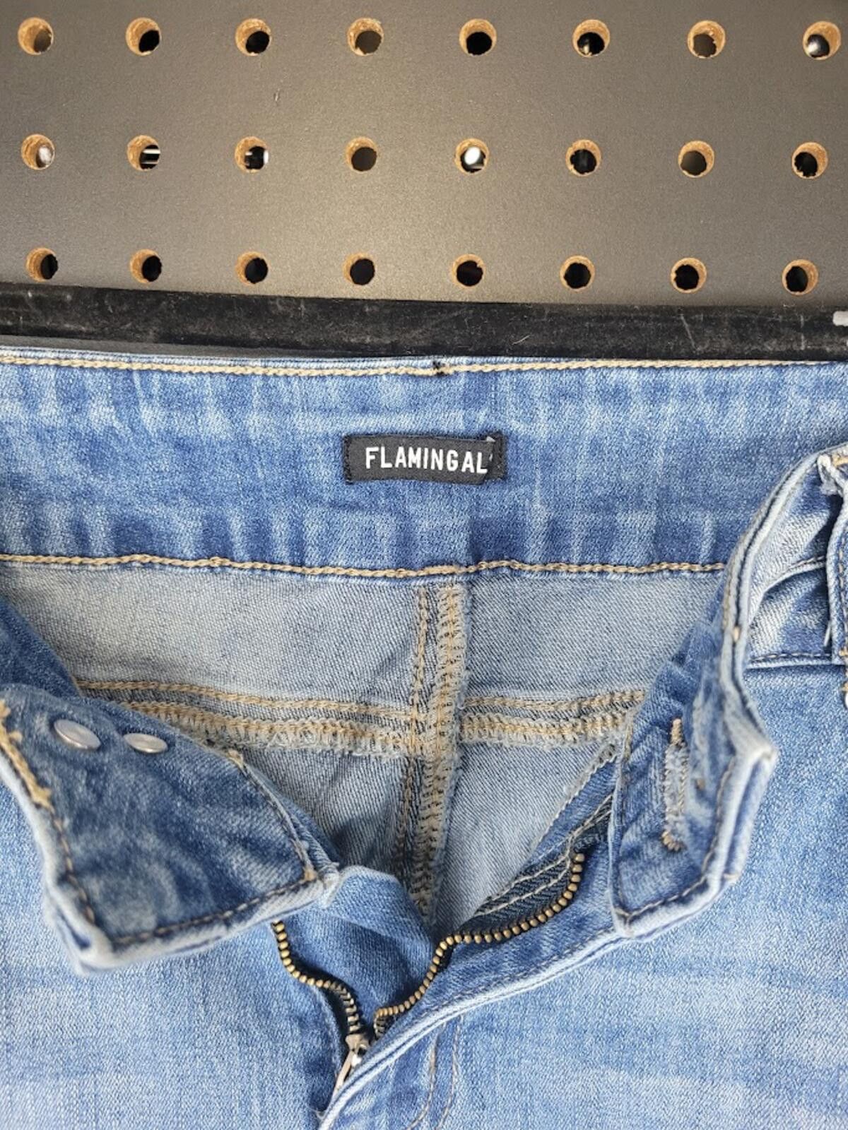 Other Flamingal Distressed Flared Jeans - Light Blue Denim Large Size 30" / US 8 / IT 44 - 2 Thumbnail