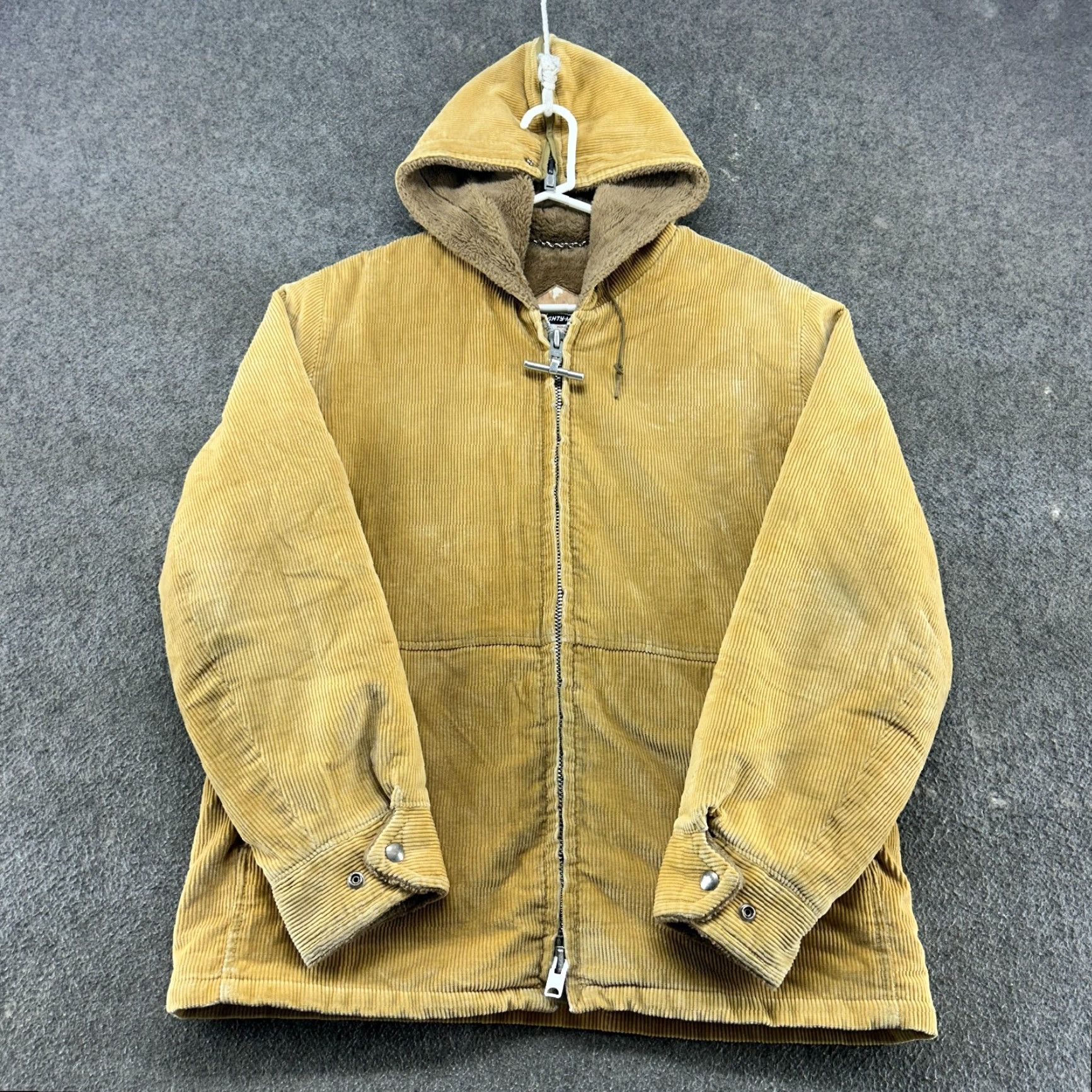 Vintage VINTAGE Mighty Mac Jacket Men XL Brown Corduroy Hooded Shearling Lined USA 70s Jacket/Coat Mid-Length, 90s, Western Mens Size US XL / EU 56 / 4 - 2 Thumbnail