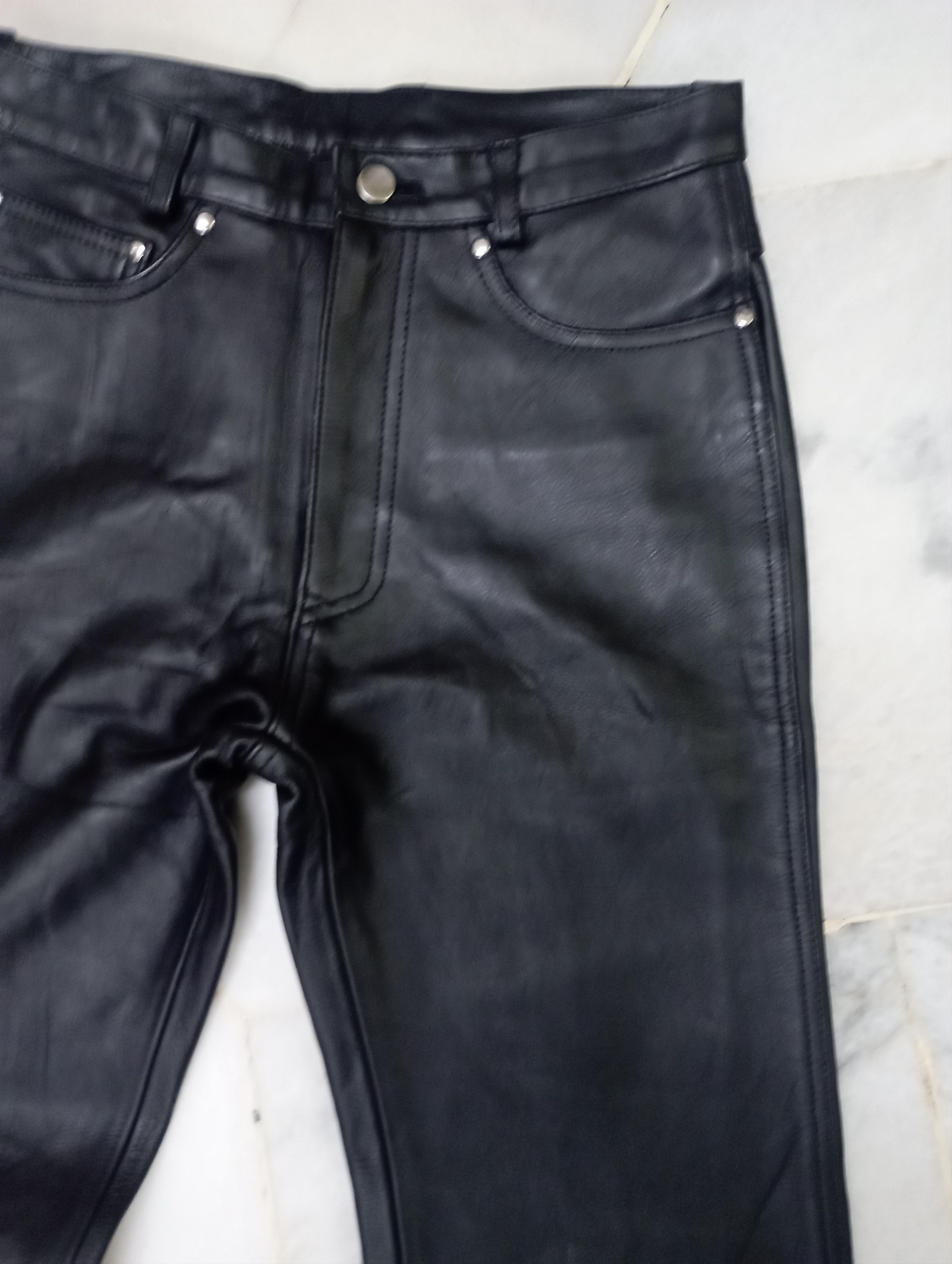 If Six Was Nine 2000s Japanese Archieve Cow Leather MET'Z Fl6 Flare Jeans Size US 28 / EU 44 - 5 Thumbnail