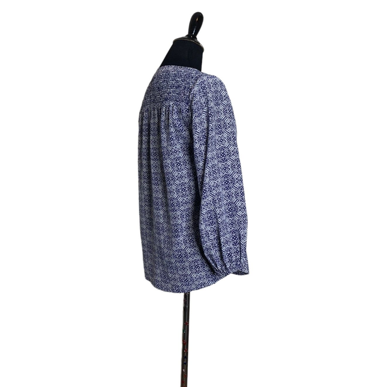 Joie Joie blue print silk 3/4 sleeves v neck tunic top size XXS Size XXS / US 00 / IT 34 - 5 Thumbnail