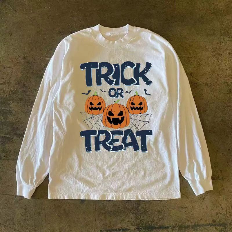 Japanese Brand × Vintage White retro pumpkin print long sleeve tee Size US L / EU 52-54 / 3 - 1 Thumbnail
