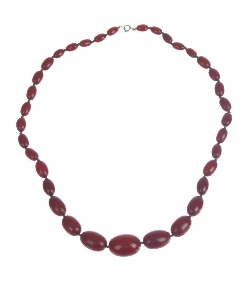 Designer Victorian Graduated Cherry Amber Necklace Size ONE SIZE - 1 Thumbnail