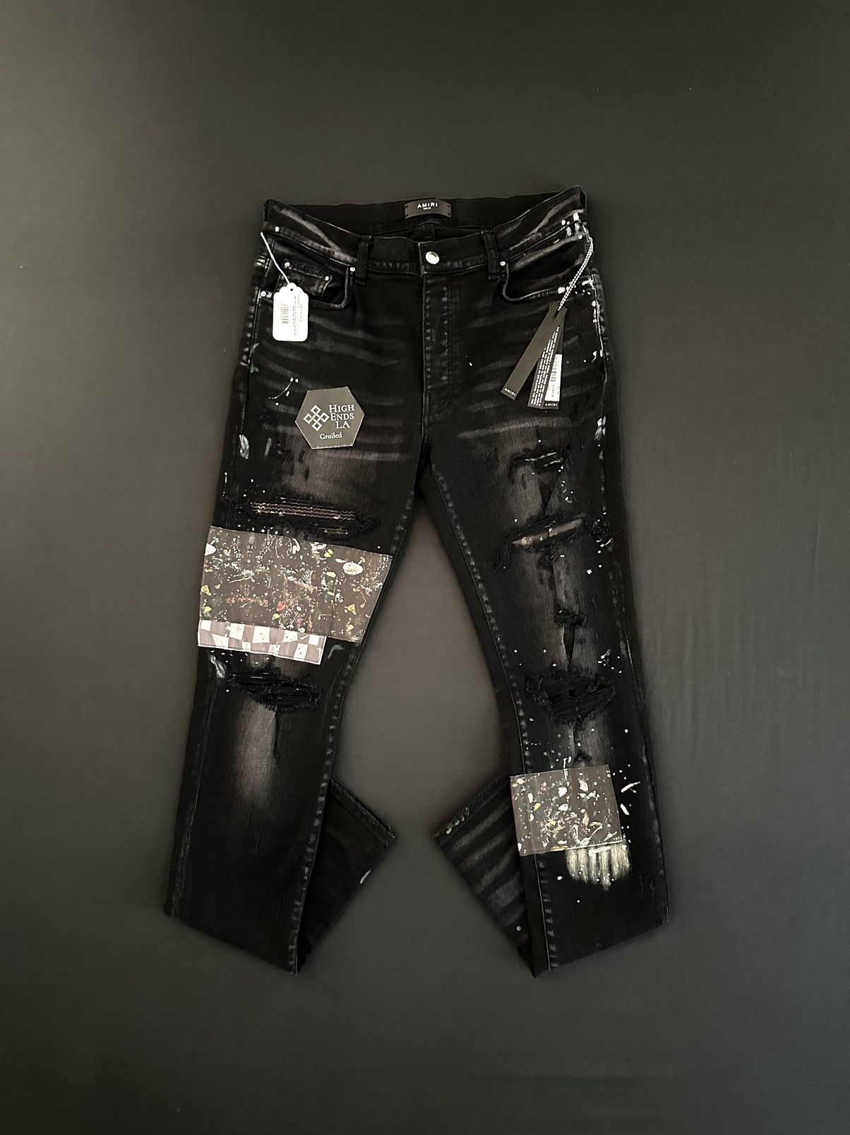 Amiri Amiri Paint Artpatch Checker Denim Jeans Size US 34 / EU 50 - 1 Thumbnail