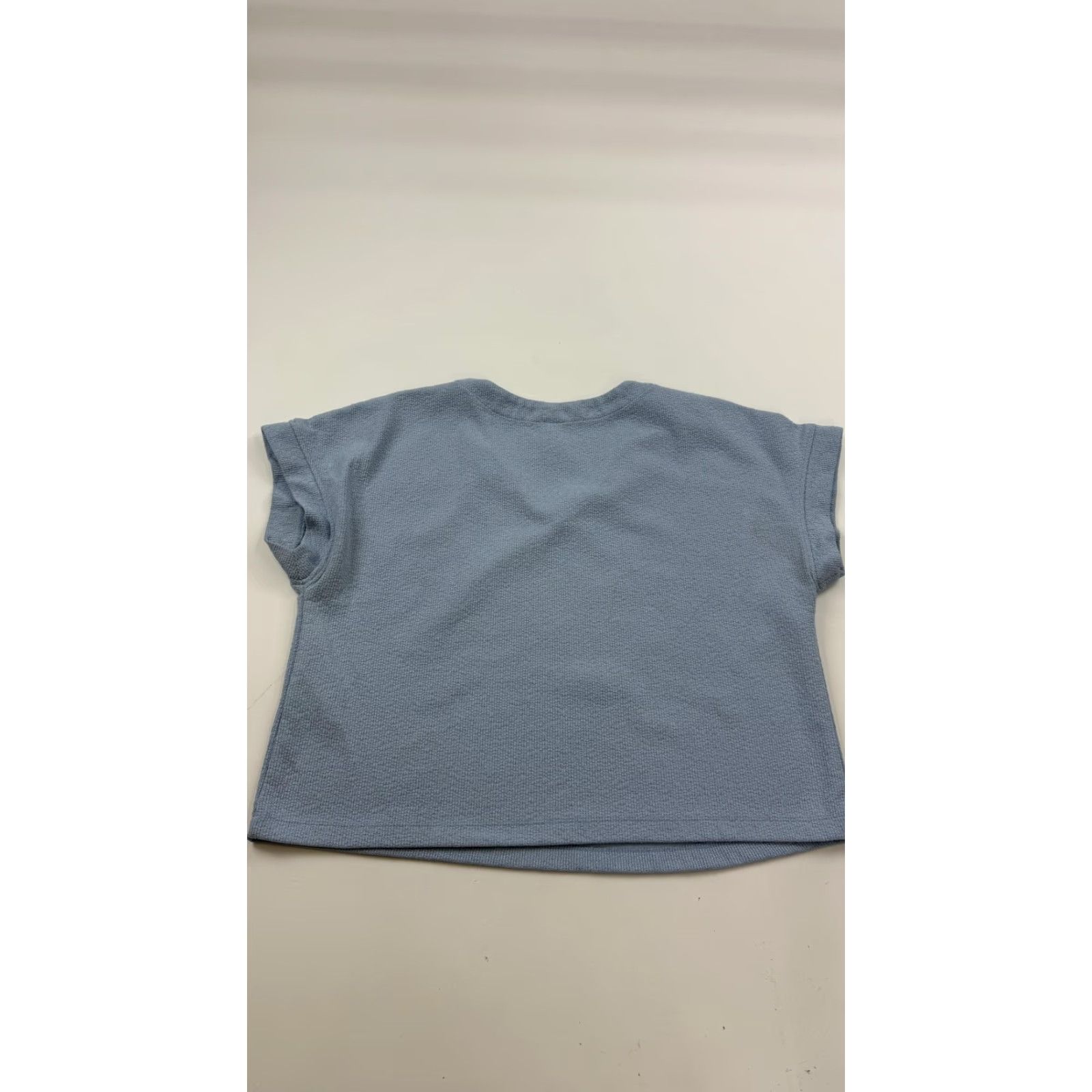 Joie JOIE Shirt Womens Large Blue Waffle Knit V-Neck Short Sleeve Cropped KN6566JL Size L / US 10 / IT 46 - 6 Thumbnail