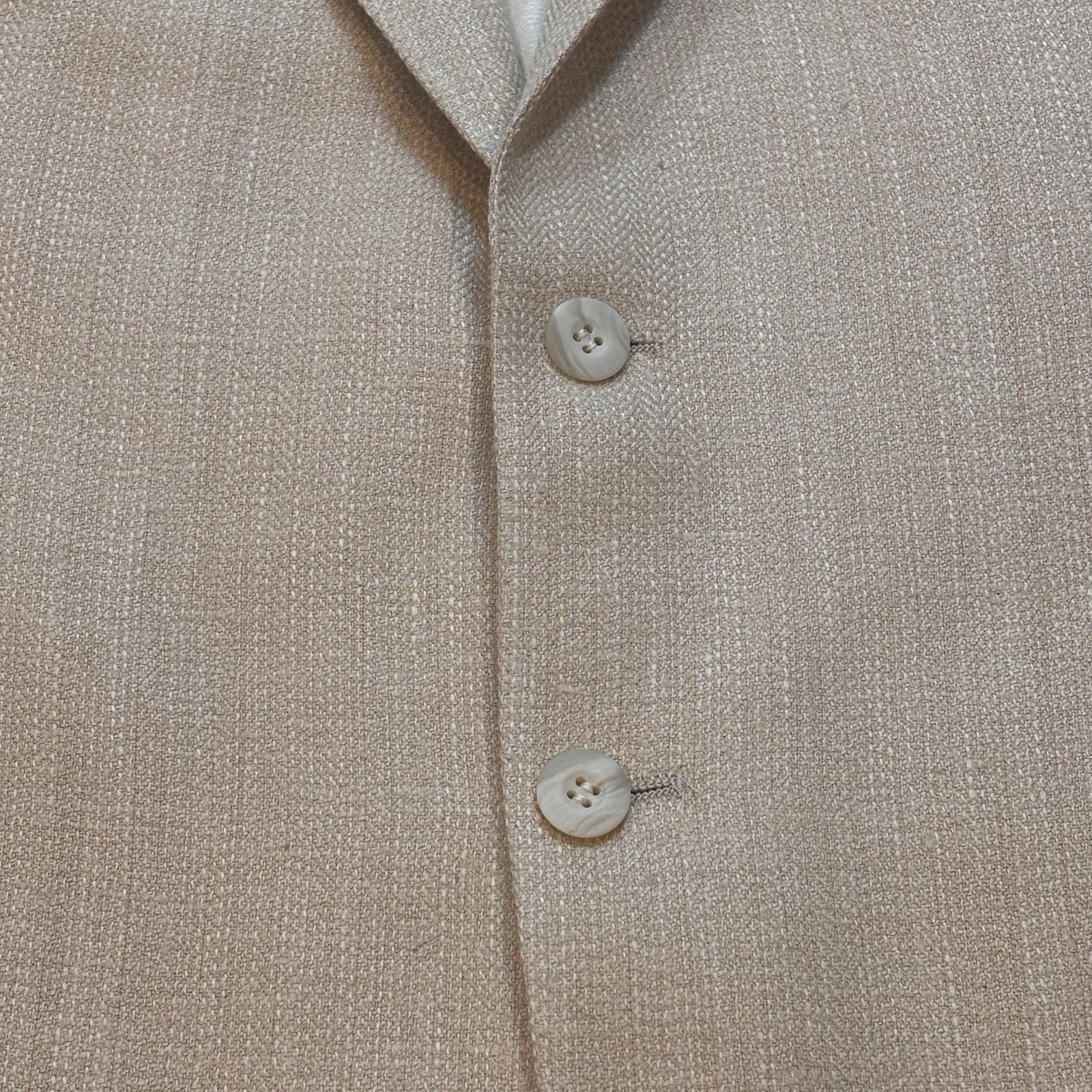 Lanvin Vintage Lanvin Light Tan Textured Linen Blazer USA 42R* Size 42R - 8 Thumbnail