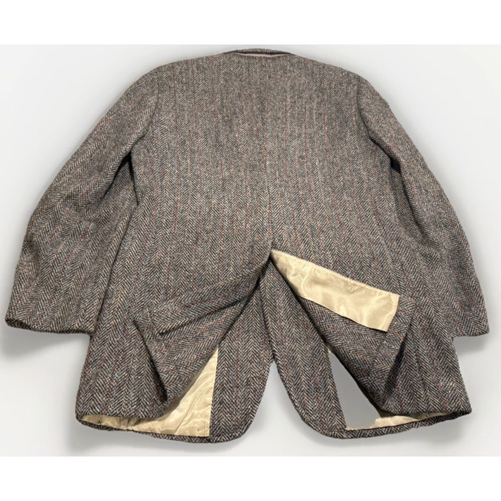 Harris Tweed Vintage Harris Tweed Blazer Sz 40 Brown Herringbone Scottish Wool Shriver Size 40R - 7 Thumbnail