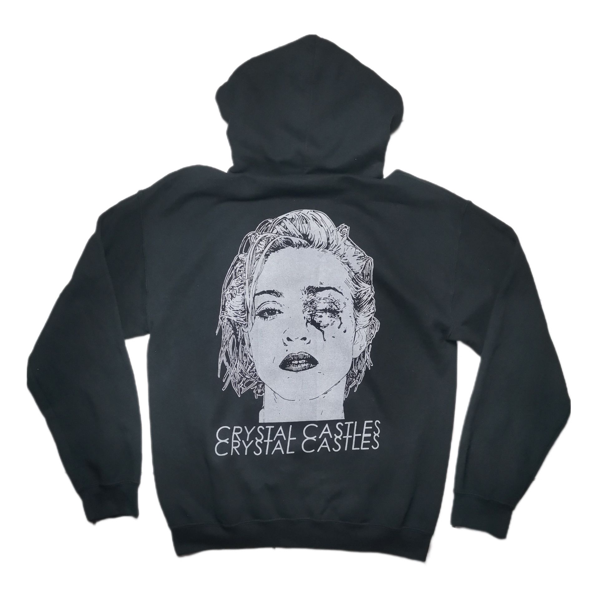 image of Band Tees x Gildan Crystal Castles Y2K Vintage Hoodie Alice Practice Madonna in Black (Size Medium)