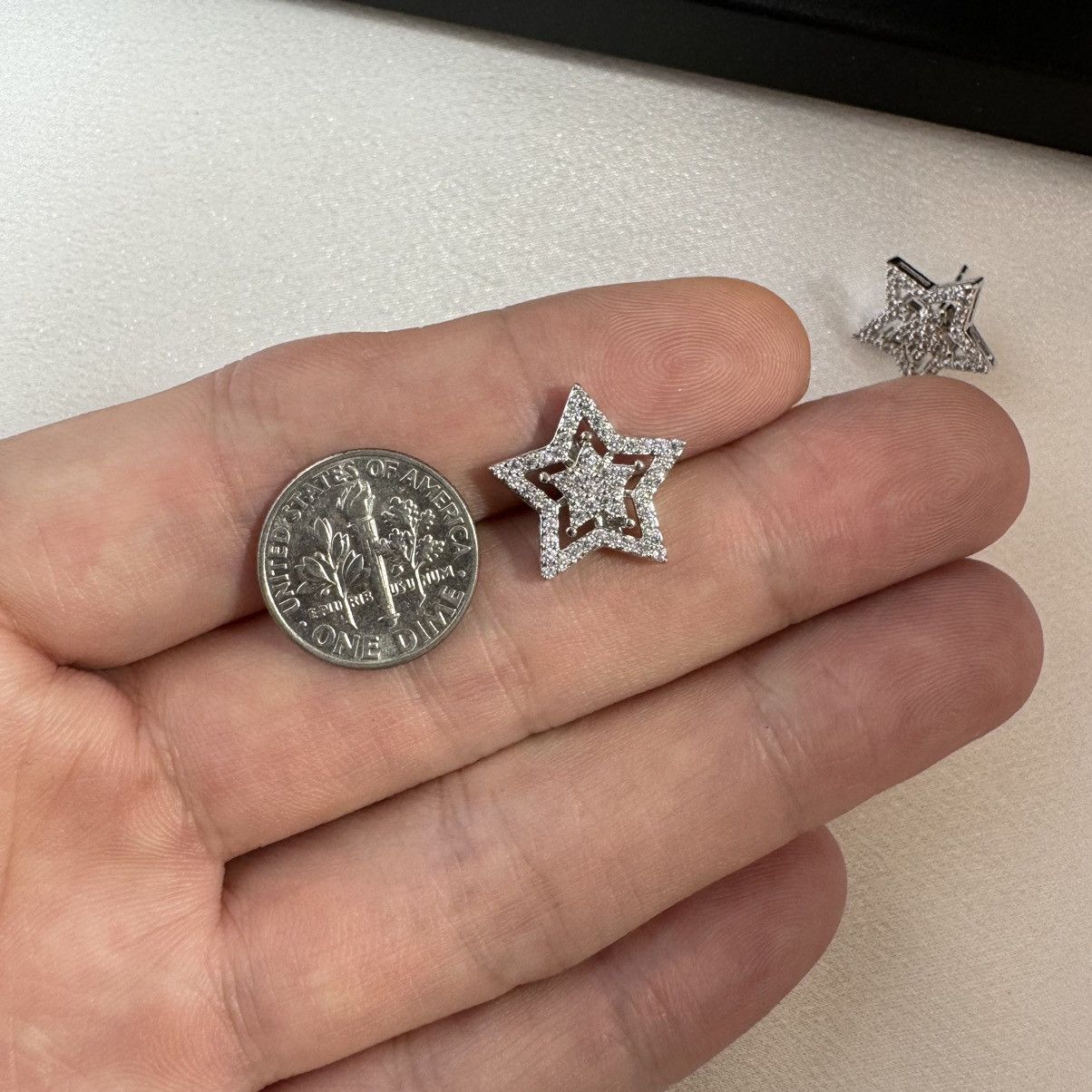Other CZ Star Stud Earrings for Men Women Streetwear Punk Hip Hop Size ONE SIZE - 7 Thumbnail