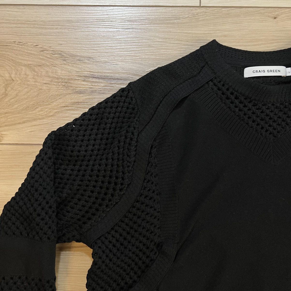 Craig Green Black Crochet Knit Wool Pullover Jumper Sweater Size US L / EU 52-54 / 3 - 7 Thumbnail