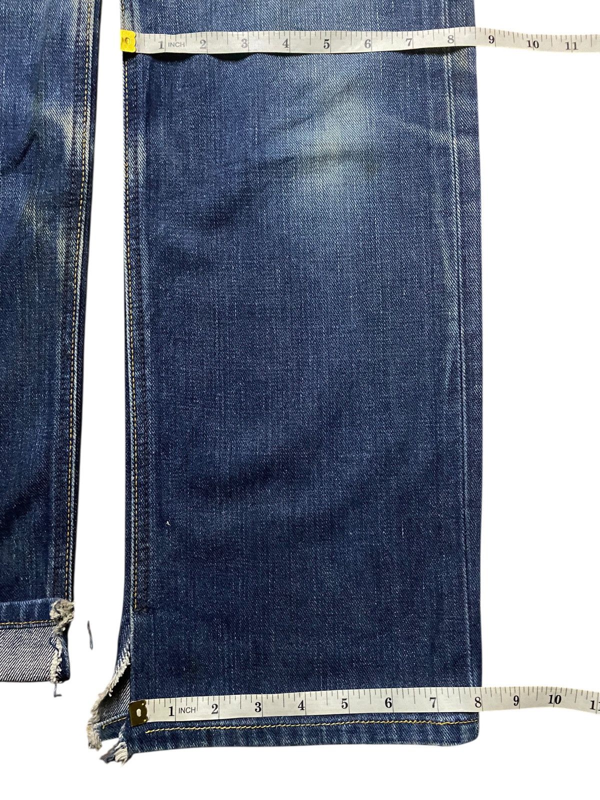 Lee Lee Japan Half Selvedge Blue Wash Distressed Jeans Size US 28 / EU 44 - 17 Thumbnail
