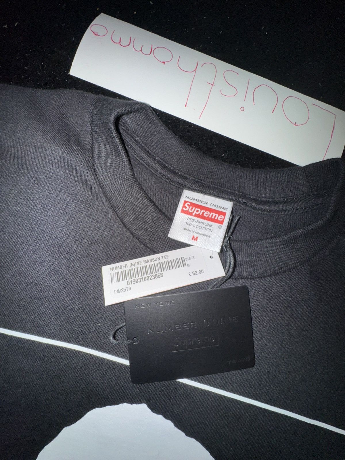 Number (N)ine × Supreme Supreme®/Number (N)ine Manson Tee Black Size US M / EU 48-50 / 2 - 4 Thumbnail