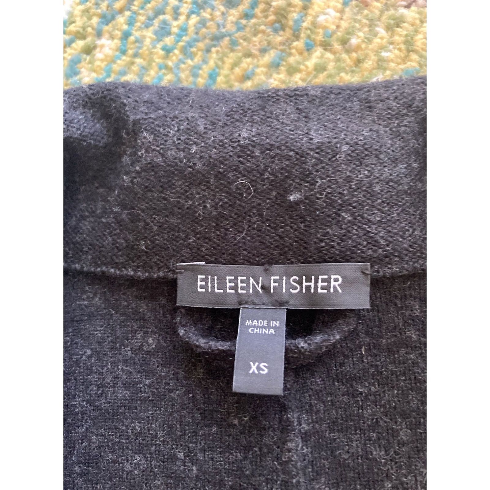 Eileen Fisher Eileen Fisher Cardigan Jacket Womens XS Notch Collar Merino Wool Leather Trim Size XS / US 0-2 / IT 36-38 - 5 Thumbnail