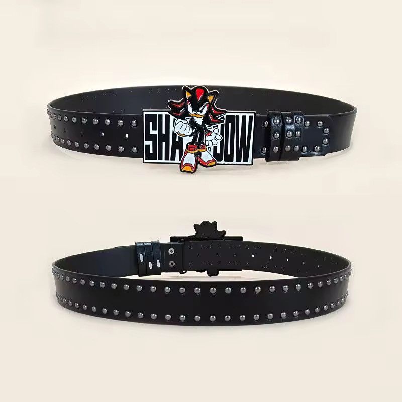 Japanese Brand Shadow Buckle Pu Leather Belt Size 34 - 9 Thumbnail