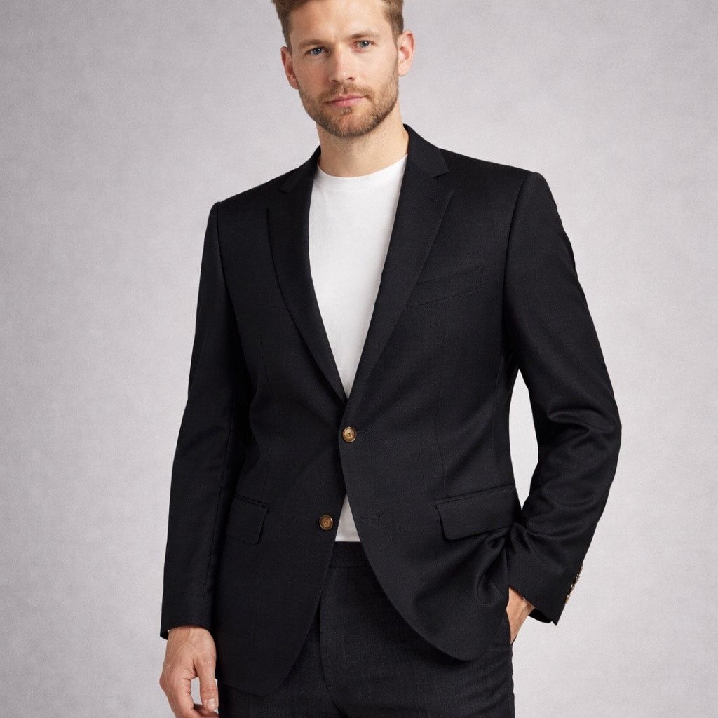 Indochino Indochino Custom Wool Blazer 42R Black Sport Coat Tropical Size 42R - 2 Thumbnail