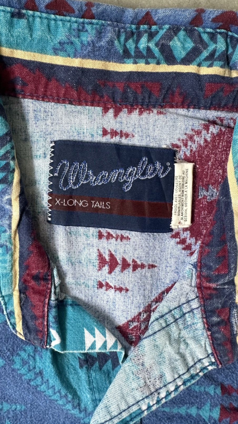 Wrangler VINTAGS WRANGLER X LONG TAILS NAVAJO WESTERN SHIRT Size US L / EU 52-54 / 3 - 6 Thumbnail
