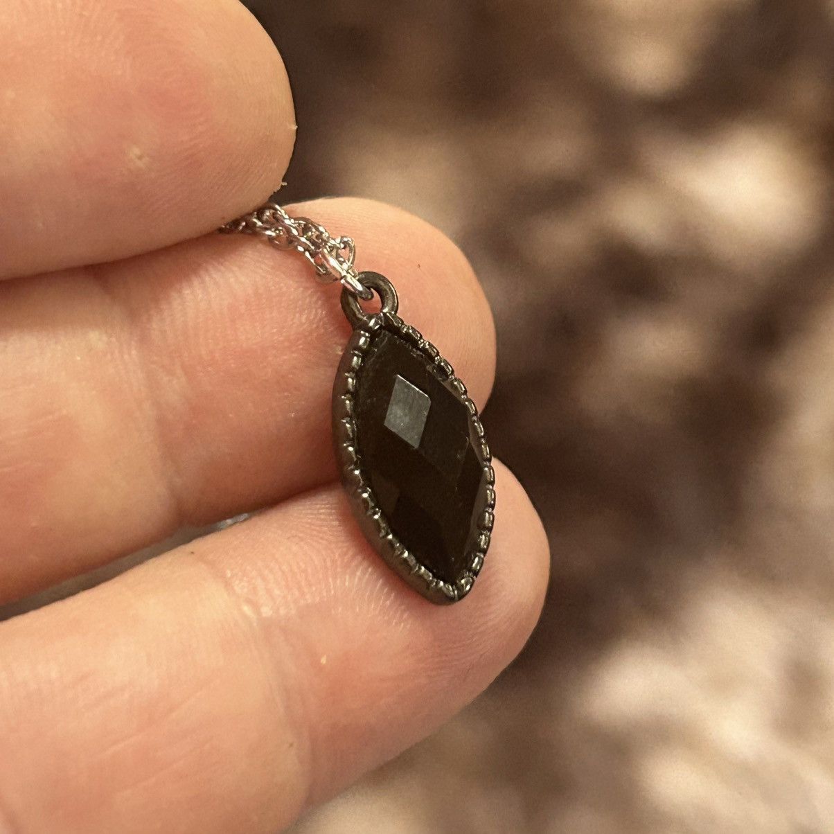 Handmade Handcrafted vintage faceted dome jet black glass necklace Size ONE SIZE - 6 Thumbnail