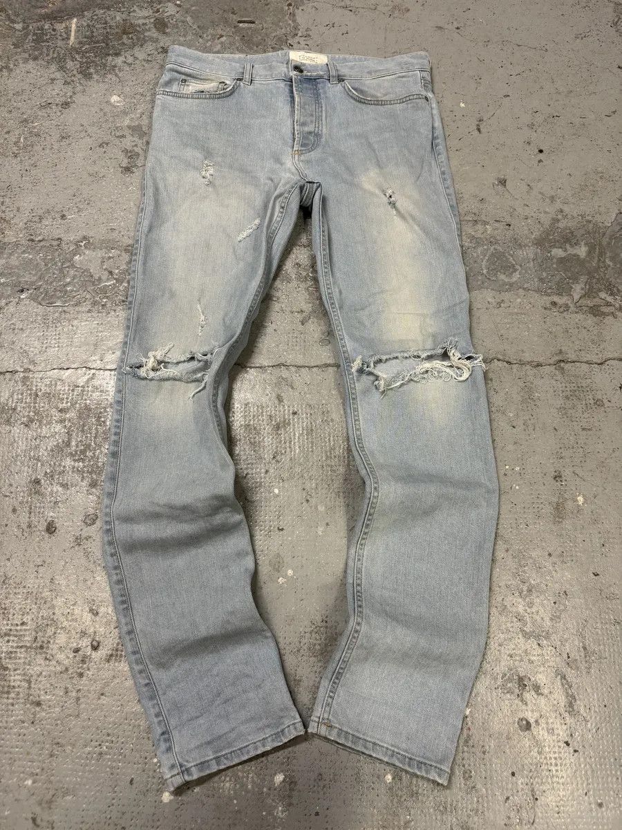 Givenchy 2000s Givenchy Blue Distressed Slim Denim Jeans Size US 33 - 1 Thumbnail