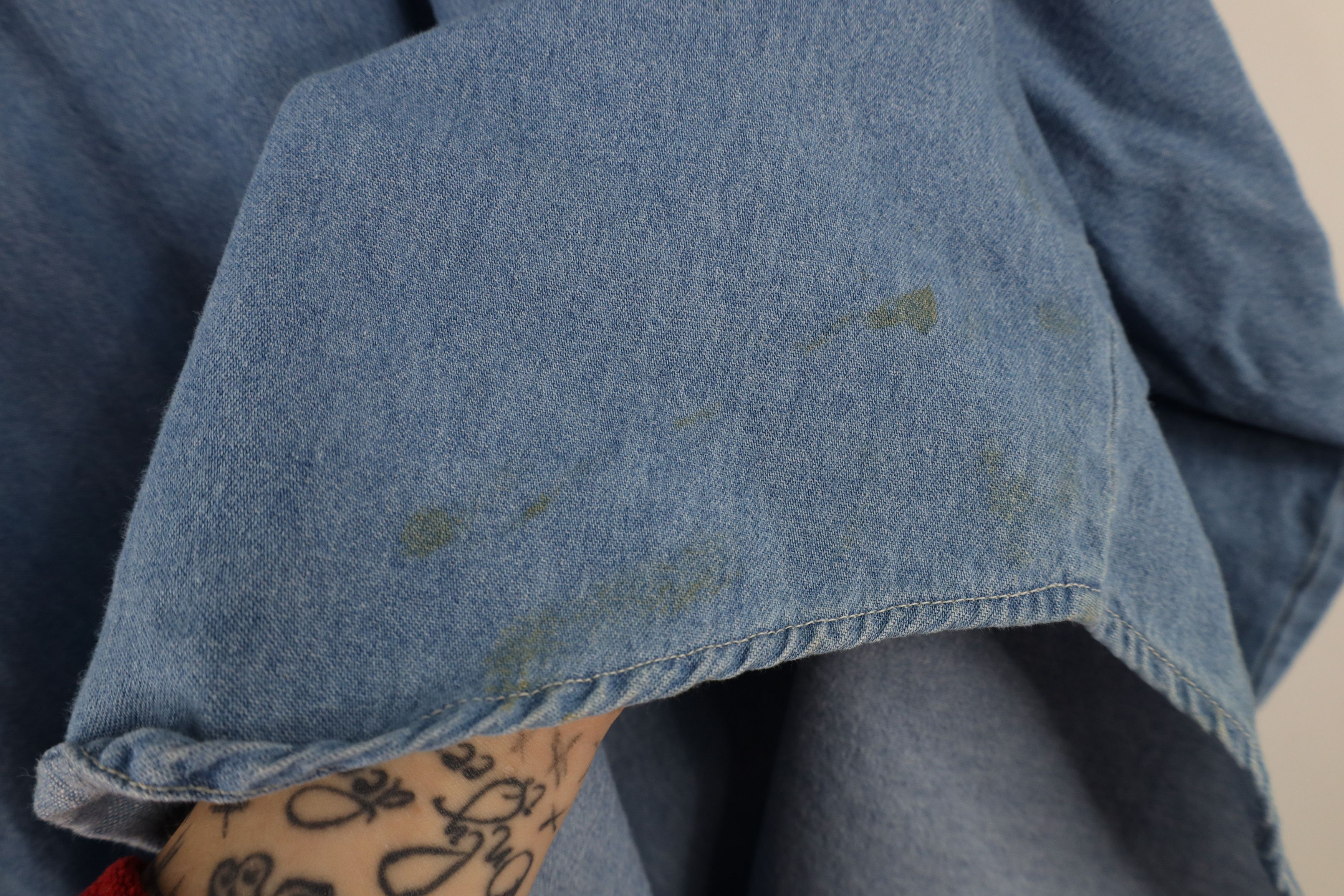 Vintage Vintage 90s Streetwear Blank Denim Jean Button Down Shirt Size US M / EU 48-50 / 2 - 12 Thumbnail