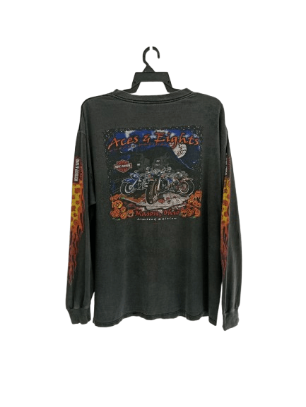 Harley Davidson Vintage Y2K Harley Davidson Hd Trash Sunfaded Longsleevet Size US XL / EU 56 / 4 - 1 Thumbnail