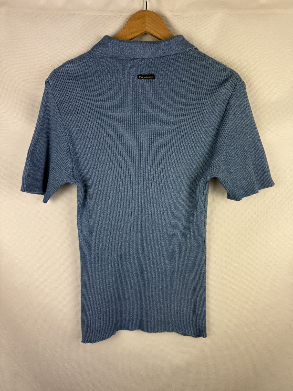 Dolce & Gabbana D&G Dolce & Gabbana Vintage S/s Knitted Rib Polo T Shirt Size US L / EU 52-54 / 3 - 11 Thumbnail