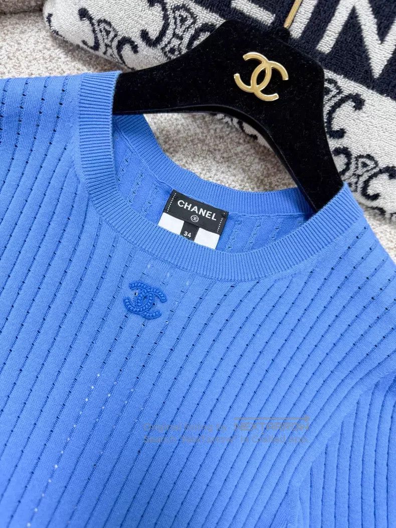 Chanel Chanel Classic double C+Logo design thread pit strip short Size XXS / US 00 / IT 34 - 4 Thumbnail