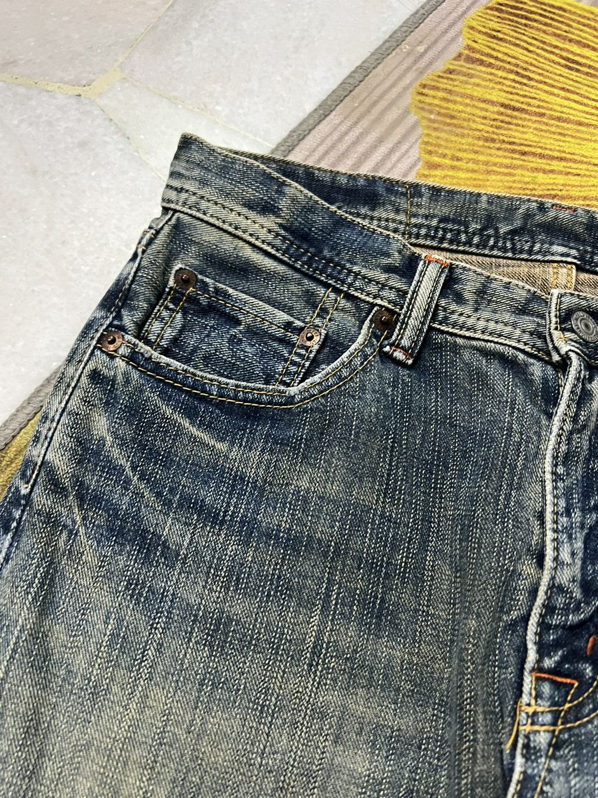 Japanese Brand Vintage GL Heart Faded Rusty Jean Very Rare Size US 30 / EU 46 - 8 Thumbnail