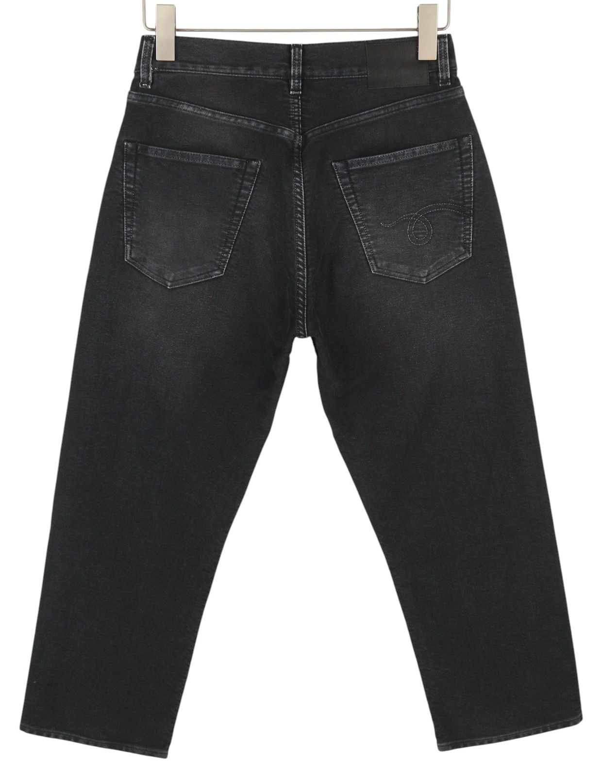 R13 X-BF 23 Black Garment Dyed Moleskin Cropped Jeans 86532 Size 23" - 2 Thumbnail