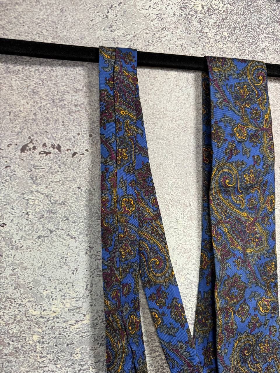 Designer × Vintage Tie Paco Rabbane Men's Logo Comfortable Silk Practical Blue Size ONE SIZE - 4 Thumbnail