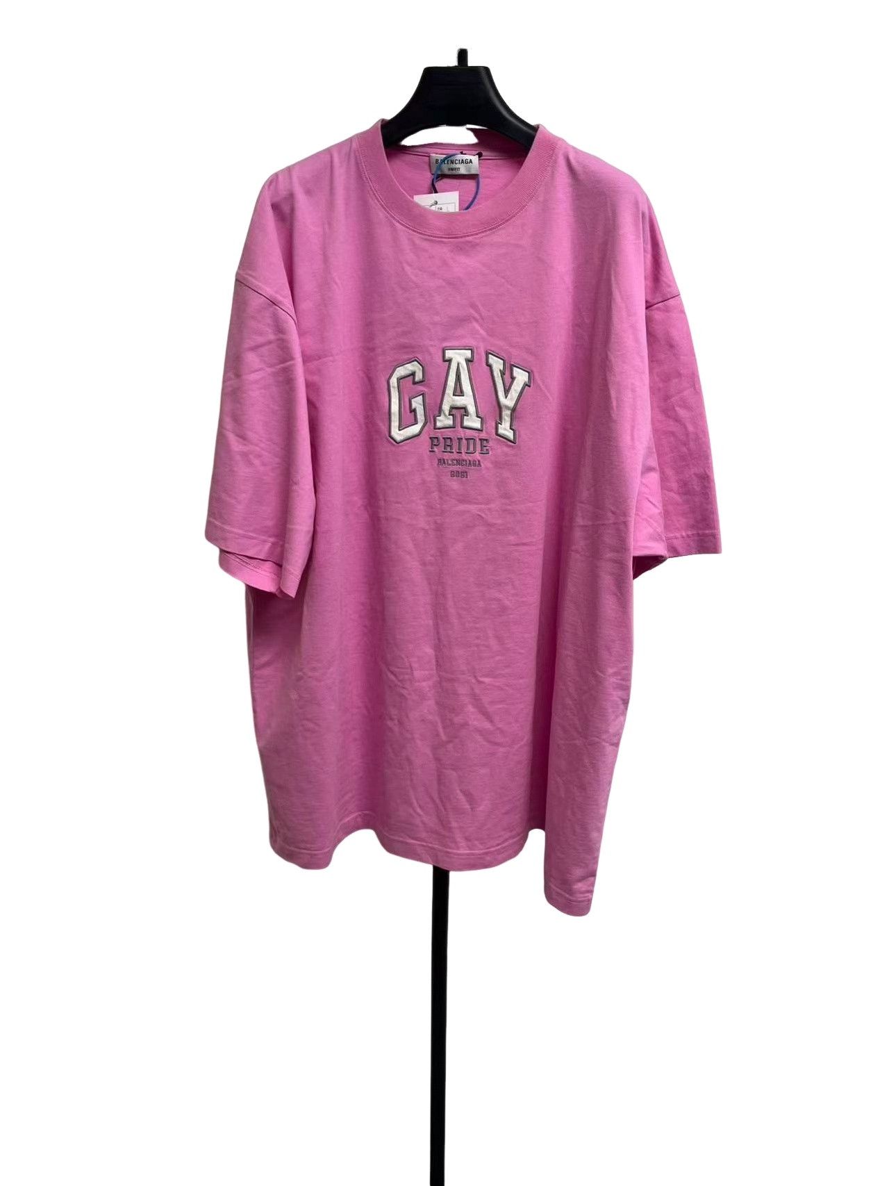 Balenciaga Balenciaga Pink Gay Pride Logo T-Shirt L Size US L / EU 52-54 / 3 - 1 Thumbnail