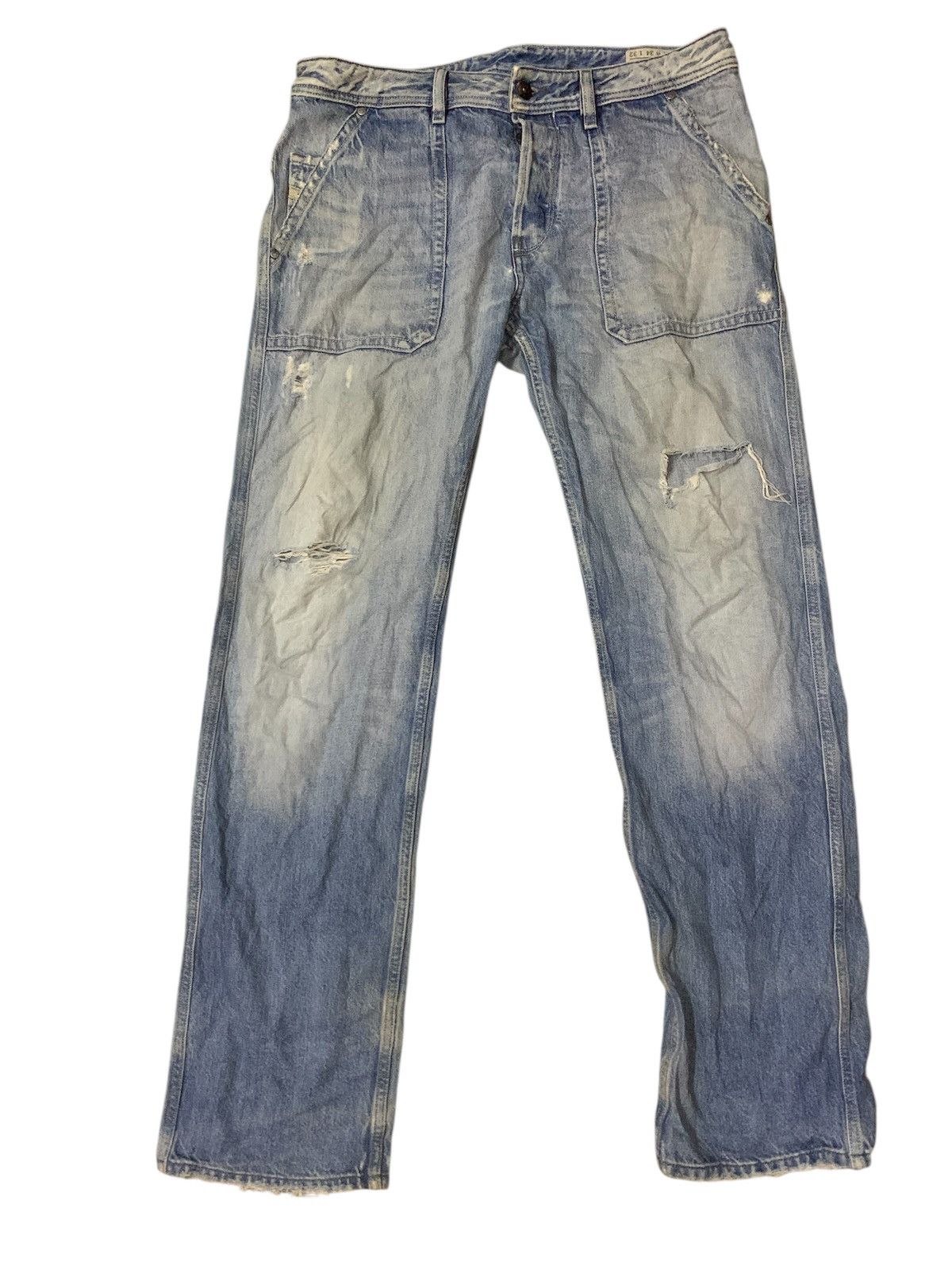 Diesel Diesel Loiku Distressed Flare Denim Jeans Size US 34 / EU 50 - 1 Thumbnail