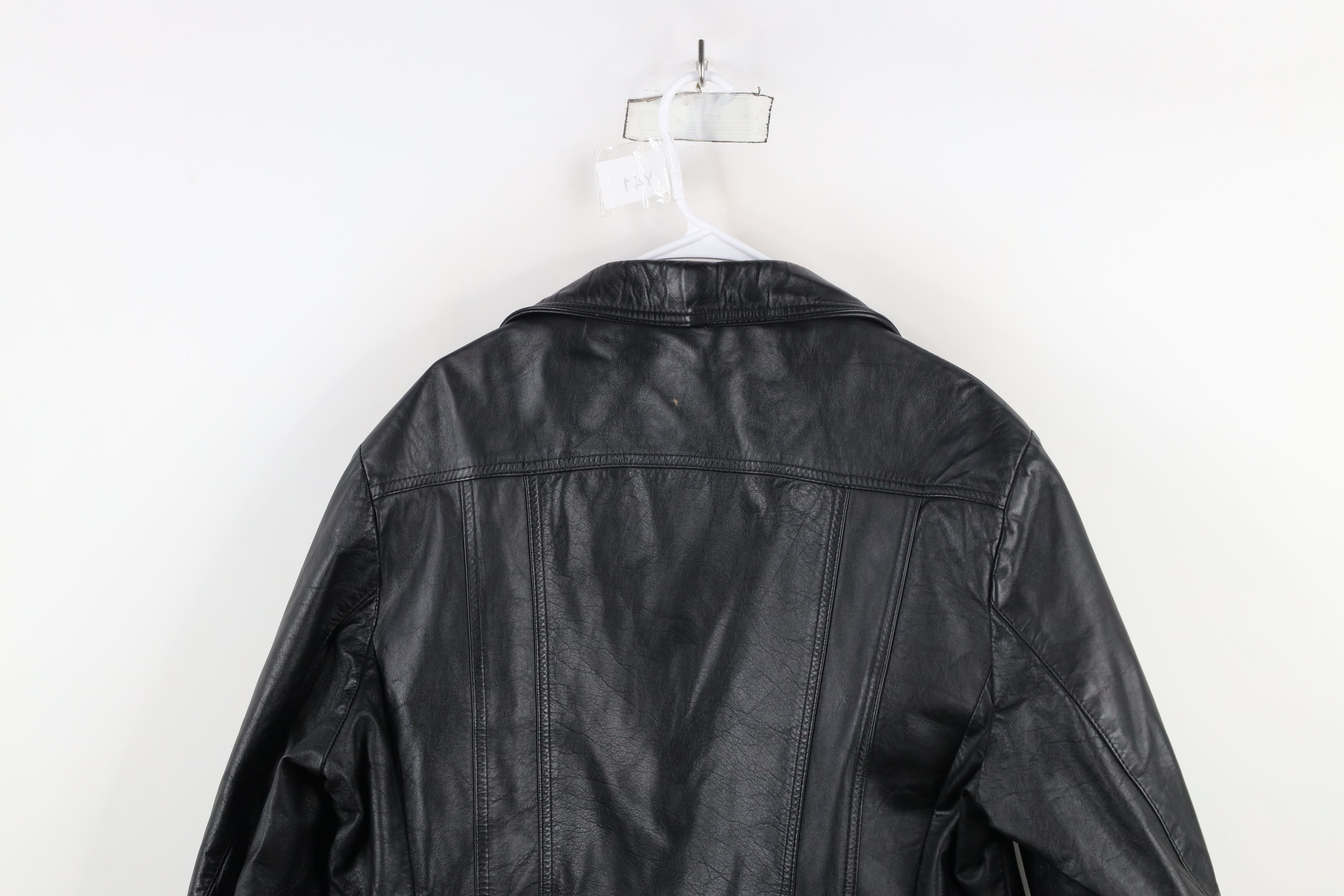 Vintage Vintage 70s Streetwear Full Button Leather Jacket Black USA Size US XXL / EU 58 / 5 - 16 Thumbnail