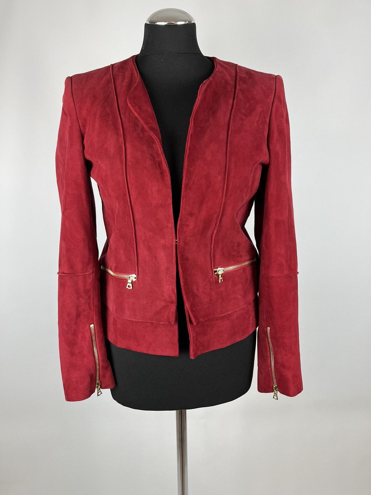 Womens leather jacket Sandro Paris Size 3 Color Red (0328)