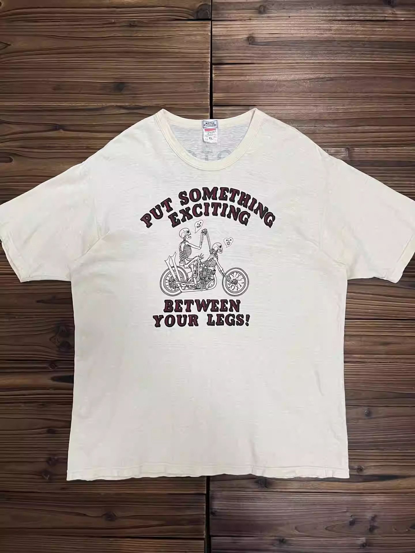 image of Freewheelers Skull Locomotive Short Sleeve T-Shirt in White, Men's (Size XL)