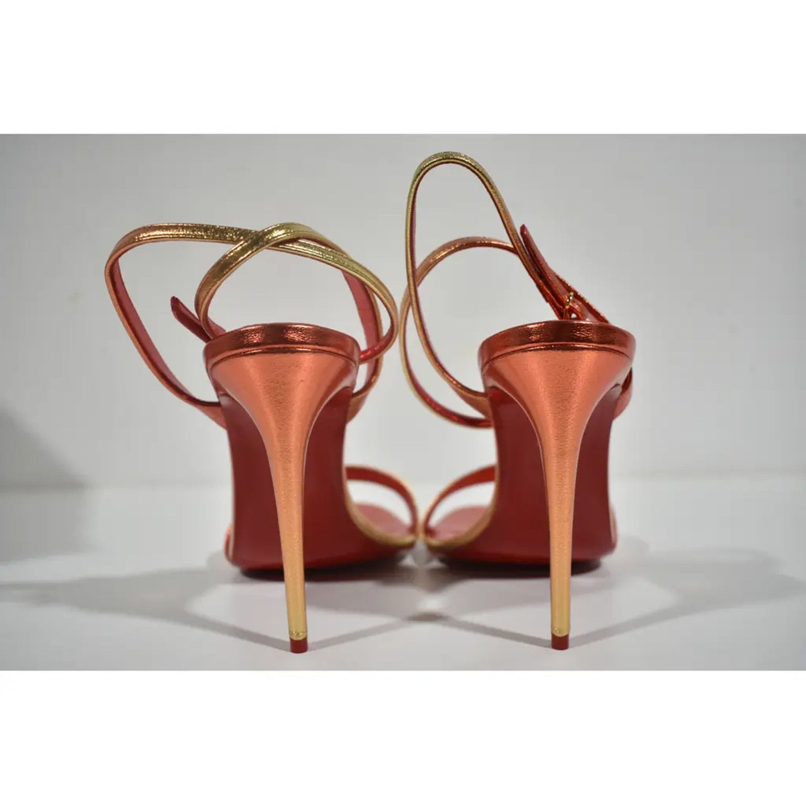 Christian Louboutin Loubigirl 100 Fiamma Red Ankle Strap Sandal Heel Pump 38.5 Size US 8.5 / IT 38.5 - 11 Thumbnail