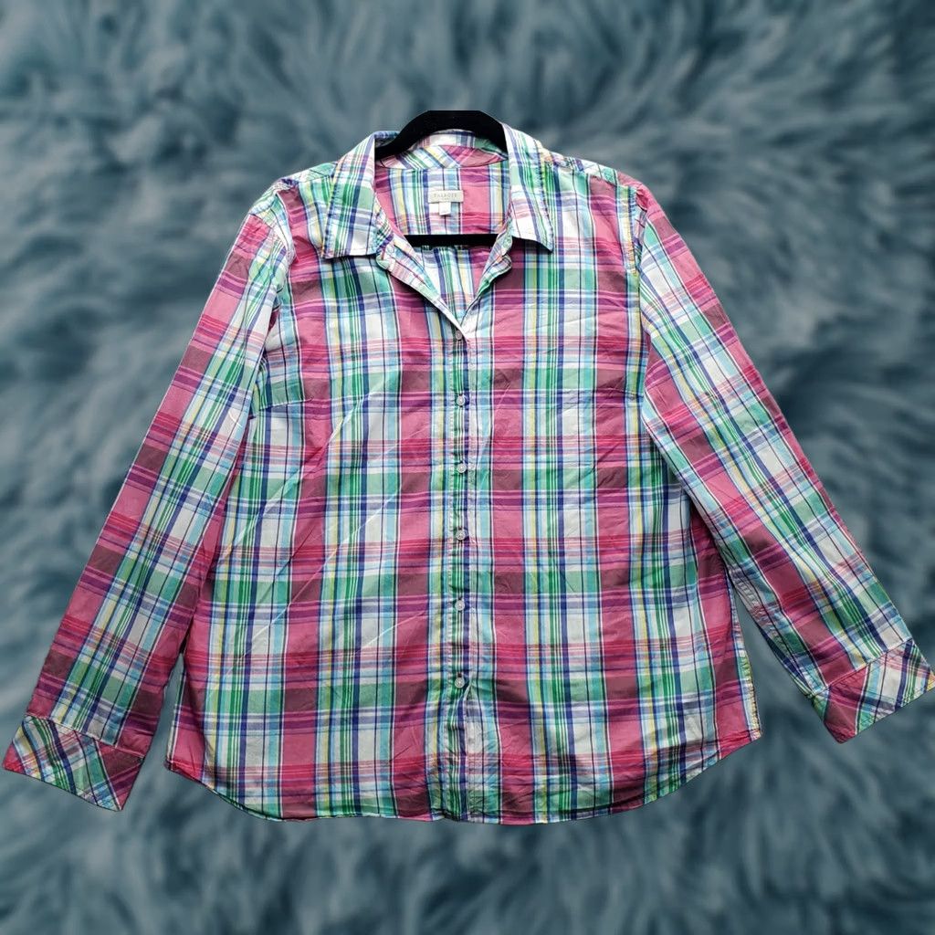 Talbots Talbots Shirt Women L Multicolor Plaid Long Sleeve Button Up Collared Regular Fit Size L / US 10 / IT 46 - 1 Thumbnail