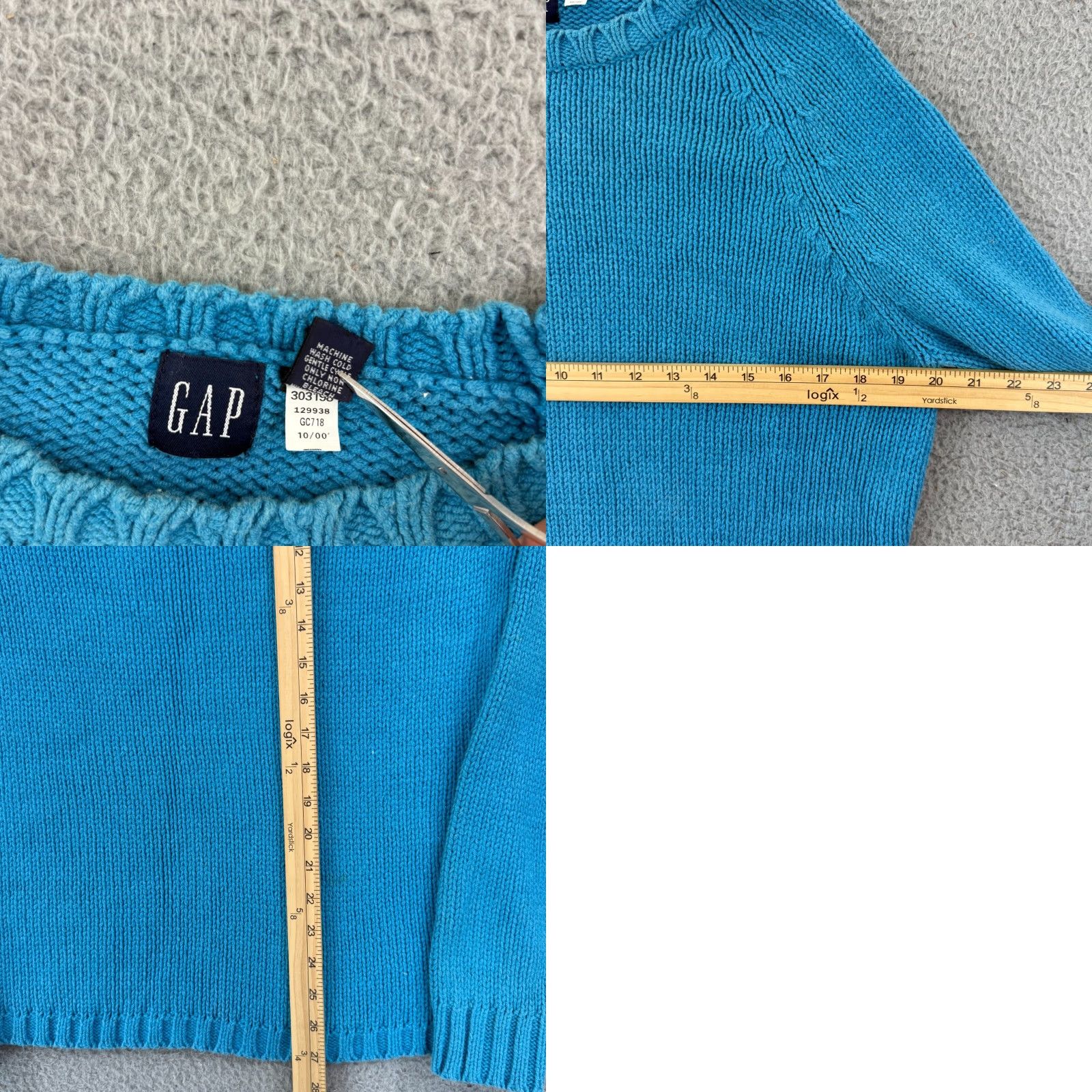 Gap VINTAGE Gap Sweater Women XL Blue Long Sleeve Oversized Jumper Knit Pullover Y2K Size XL / US 12-14 / IT 48-50 - 8 Thumbnail