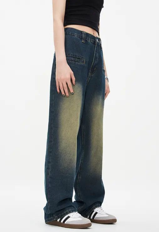VIBE Vintage washed straight loose casual jeans y2k Size US 32 / EU 48 - 3 Thumbnail