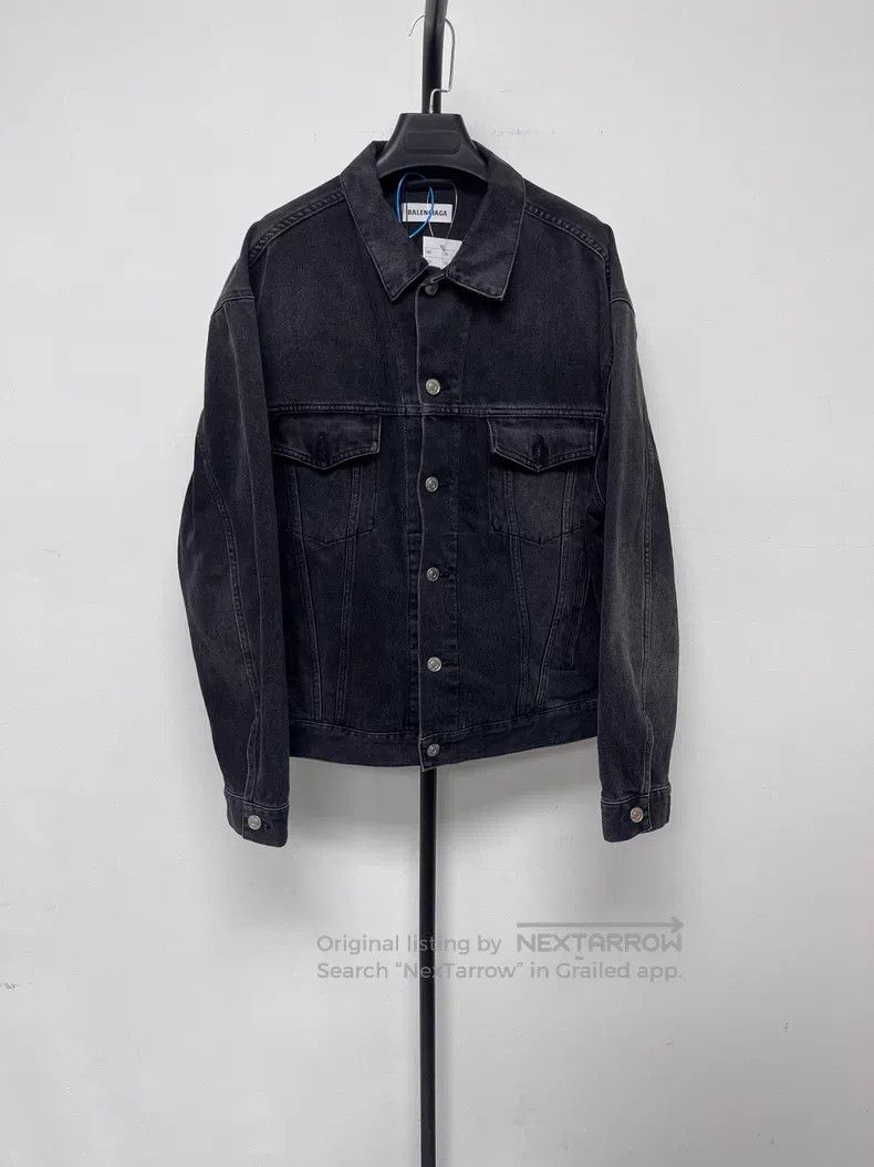Balenciaga Balenciaga Logo emblem long-sleeve lapel denim jacket Size XXS / US 00 / IT 34 - 2 Thumbnail