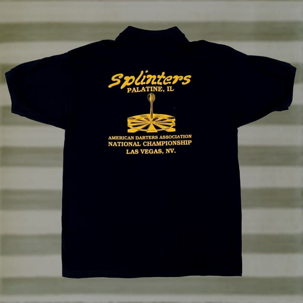 Gildan VINTAGE Gildan Polo Shirt Mens XL Black American Darters Association Splinters Sports Club Sz XL Size US XL / EU 56 / 4 - 1 Thumbnail